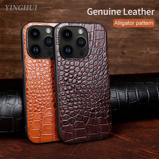 Genuine Leather Cover Phone Case for Apple iPhone