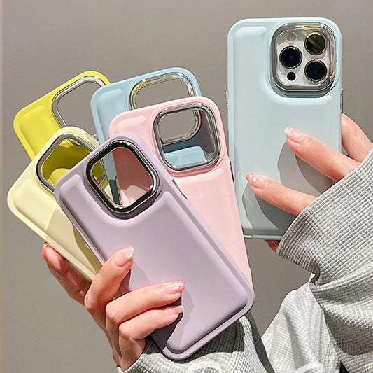 Luxury Plating Design Solid Color Phone Case For iPhone
