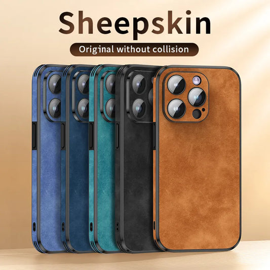 Luxury Lens Protection Bumper Shockproof Leather for iPhone