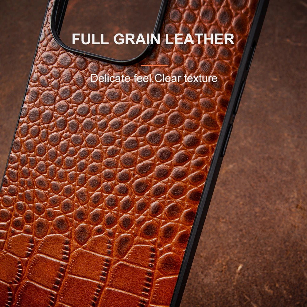 Genuine Leather Cover Phone Case for Apple iPhone