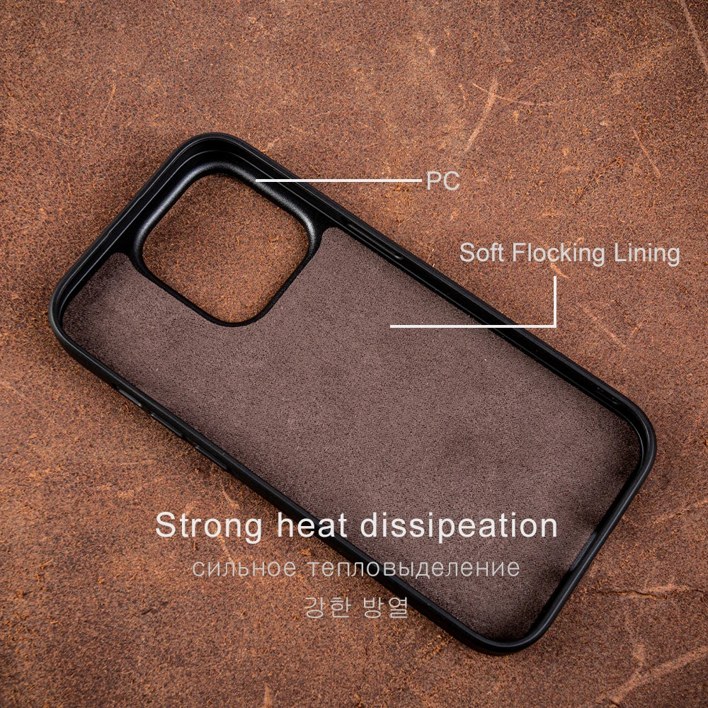 Genuine Leather Cover Phone Case for Apple iPhone